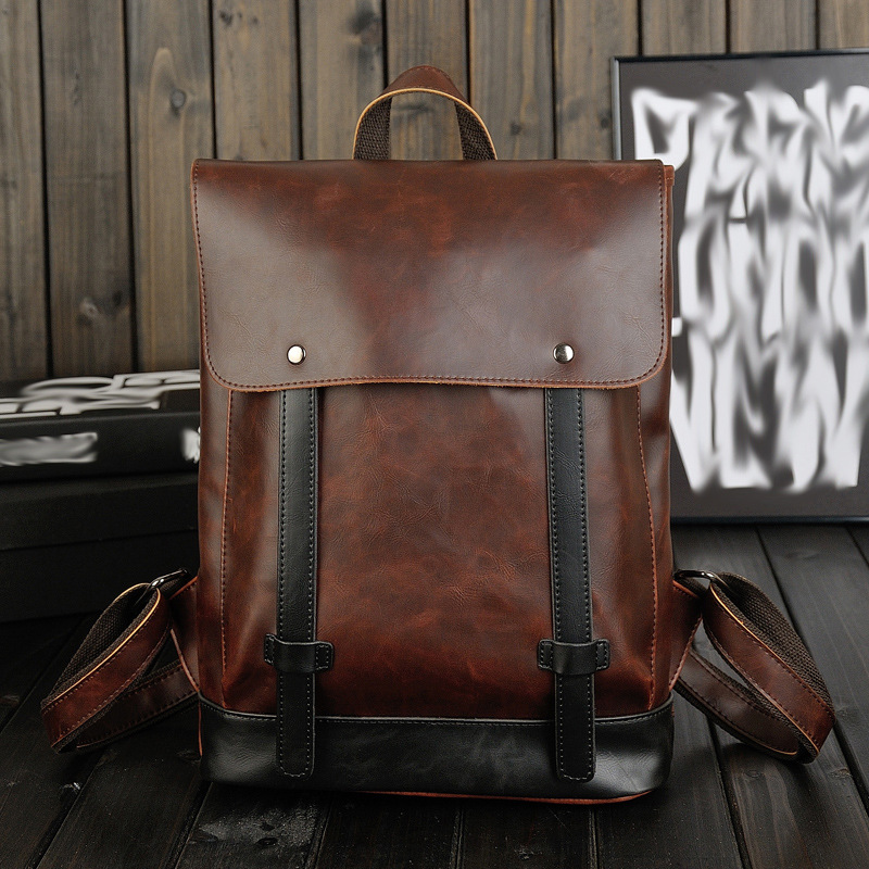 Leather Work Rucksack Mens - Mochila de cuero de estilo vintage