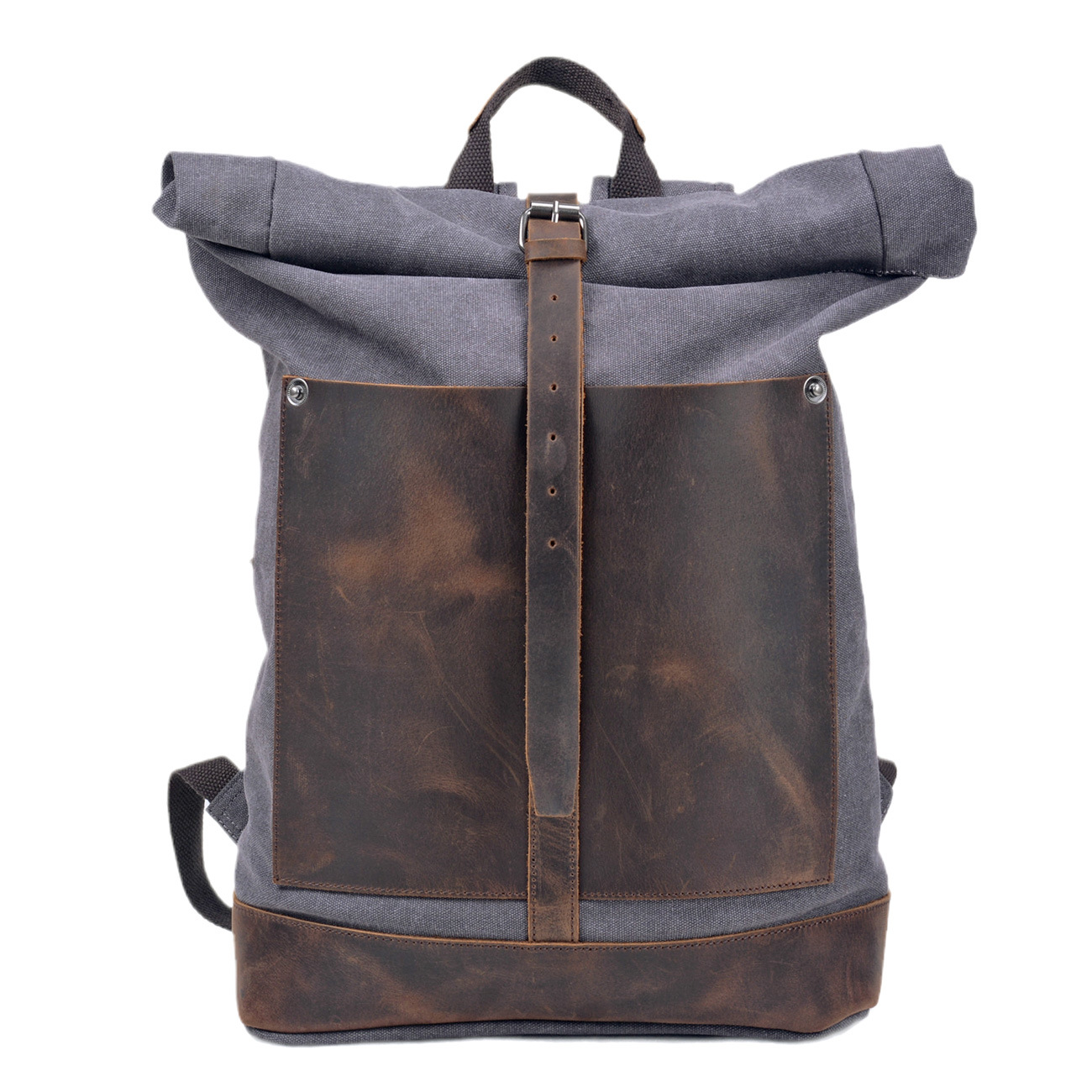 Leather Work Rucksack Mens - Mochila de Lona Encerada para Hombre,